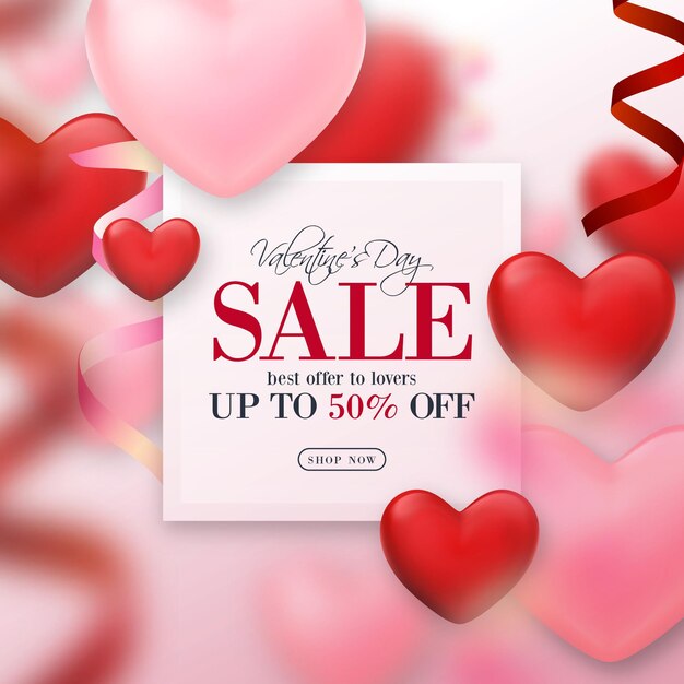 Realistic valentine's day sale