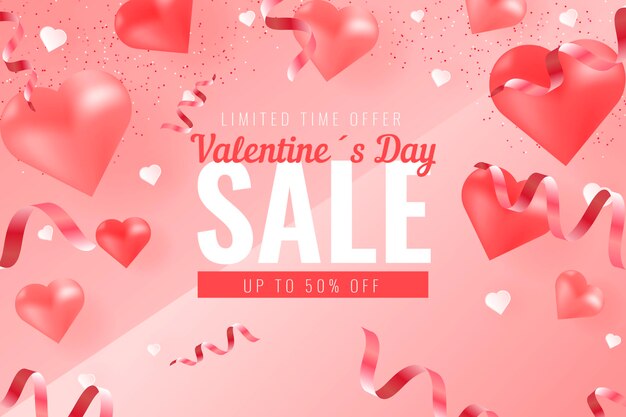 Realistic valentine's day sale