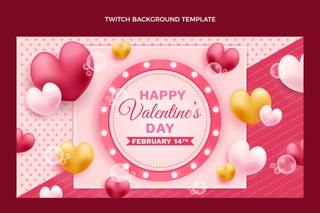 Realistic valentine's day twitch background