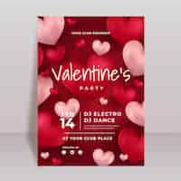 Free vector realistic valentine's day vertical flyer template