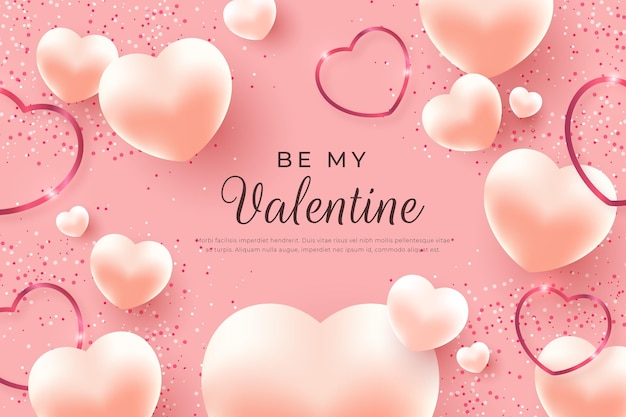 Realistic valentine's day wallpaper