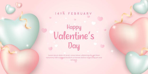 Realistic valentines day background promo sale