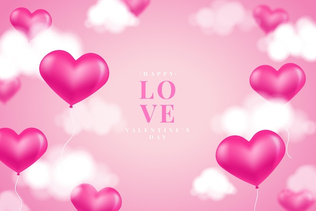 Free vector realistic valentines day background