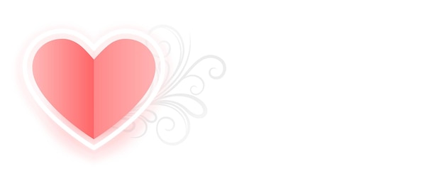 Realistic valentines day banner with text space