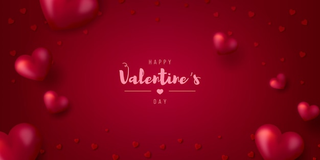 Free vector realistic valentines day card