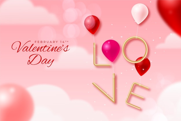 Realistic valentines day celebration background