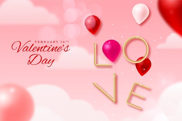 Realistic valentines day celebration background