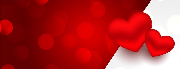 Realistic valentines day love banner with text space