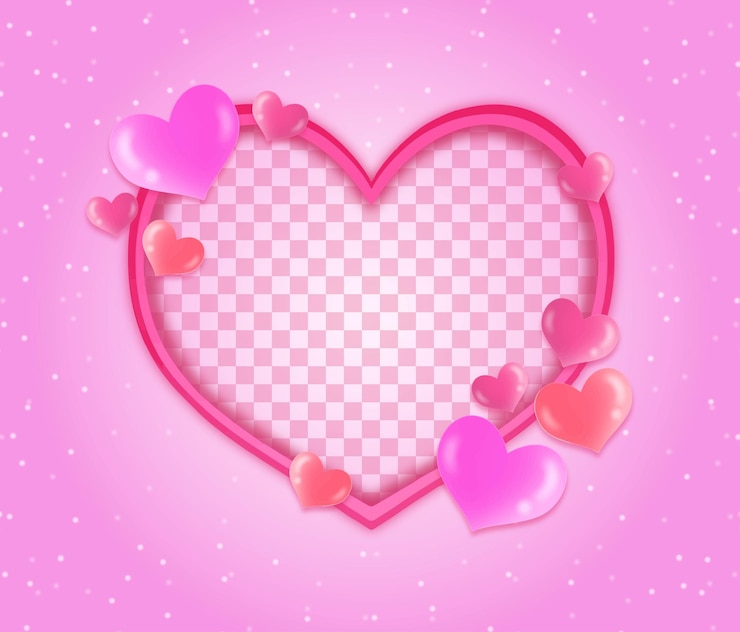 मुफ़्त वेक्टर realistic valentines day photo frame template
