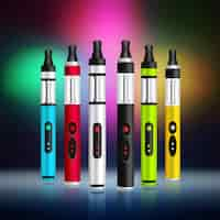 Free vector realistic vaping devices