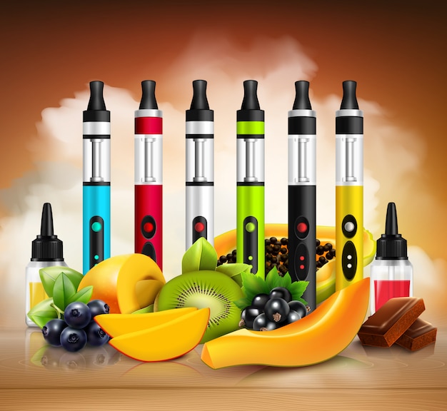 Realistic vaping illustration