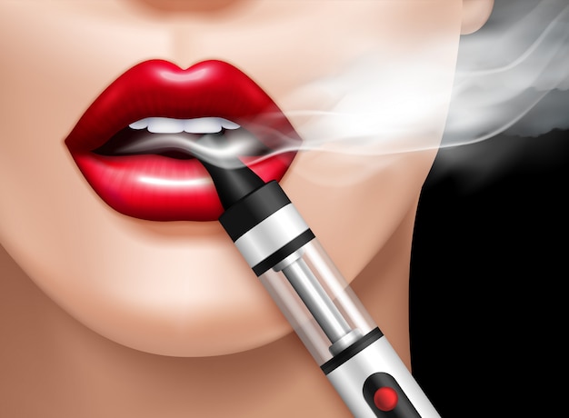 Realistic vaping illustration