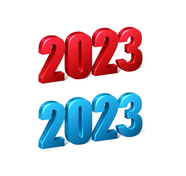 Free vector realistic vector icon. happy new year 2023 numbers.