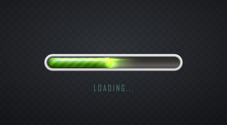 Free Vector realistic vector icon illustration green progress bar element for games soptware updates and l