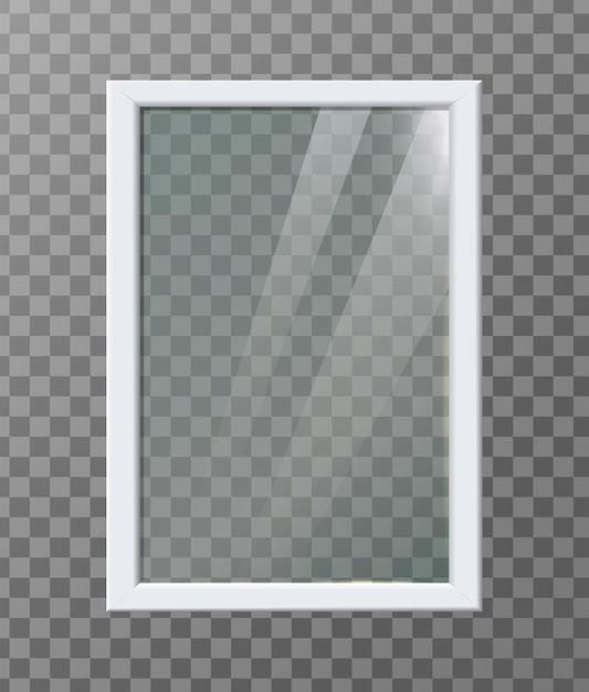 Free vector realistic vector icon illustration white plastic modern window frame