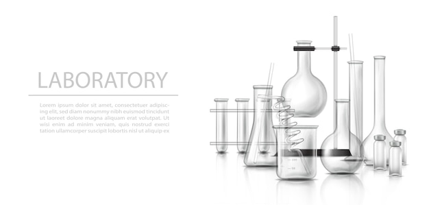 Free vector realistic vector icon.  pharmaceutical and medical background. laboratory glassware with test tub