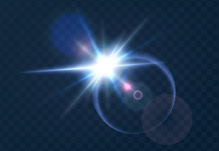 Free Vector realistic vector illustration flare glowing effect sunbeam sunlight glare effect sun ray light