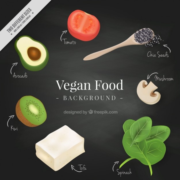 Realistic vegan food background