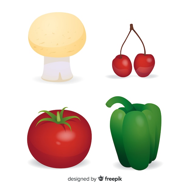 Free vector realistic vegetables and fruits