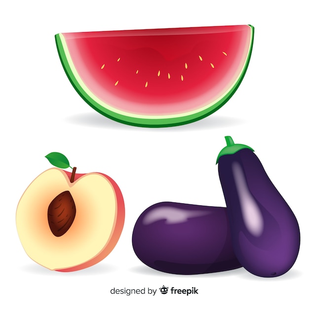 Free vector realistic vegetables and fruits