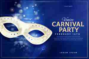 Free vector realistic venetian carnival web banner