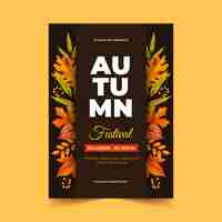 Free vector realistic vertical autumn poster template