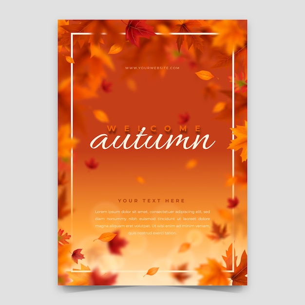 Free vector realistic vertical poster template for autumn celebration