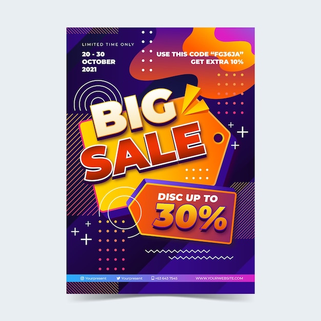 Free vector realistic vertical sale poster template