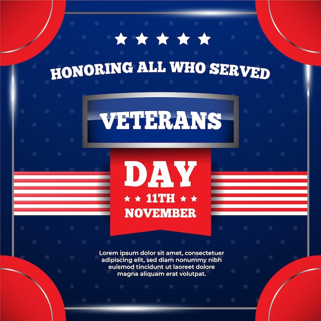 Free vector realistic veterans day concept