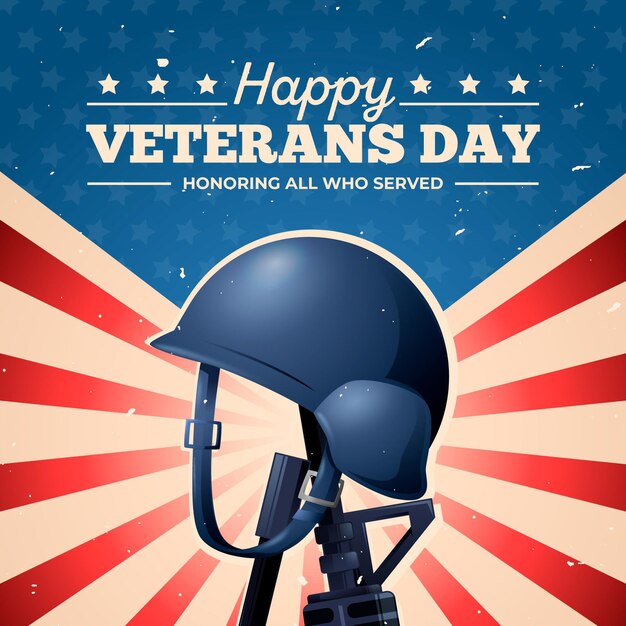 Free vector realistic veterans day concept