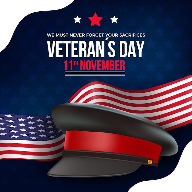 Бесплатное векторное изображение Реалистичный день ветеранов