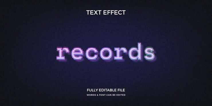Free Vector realistic vhs text effect