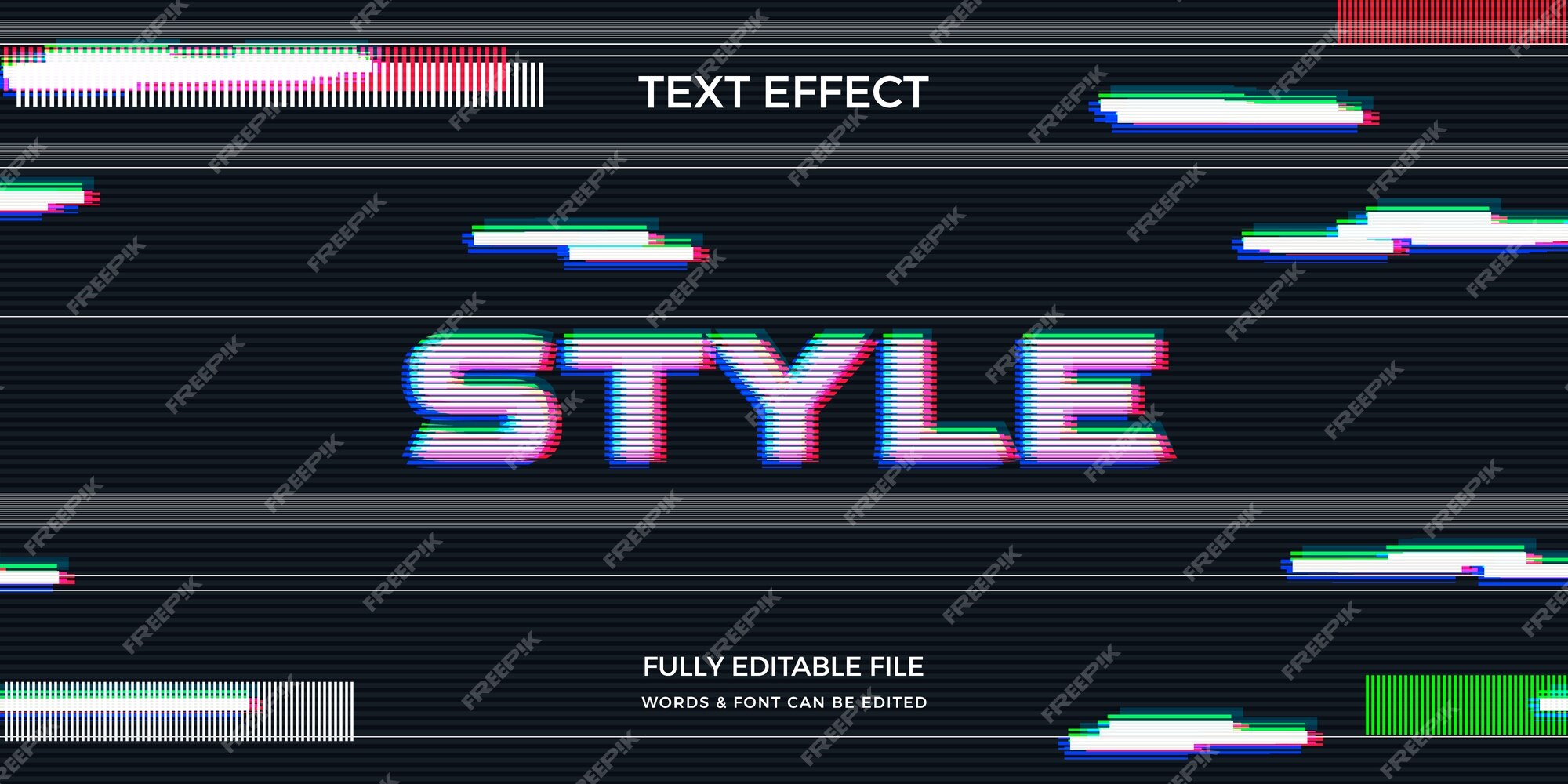 Free Vector  Realistic glitch text effect