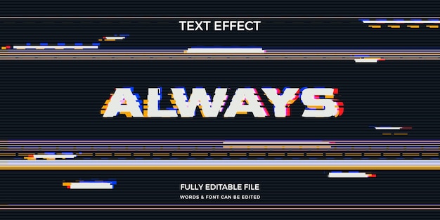 Vettore gratuito effetto testo vhs realistico