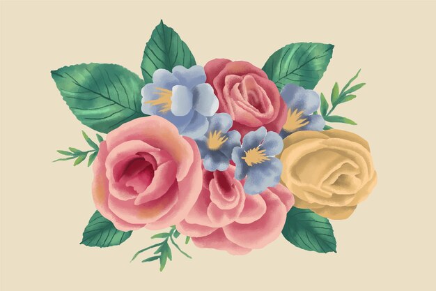 Realistic vintage floral bouquet