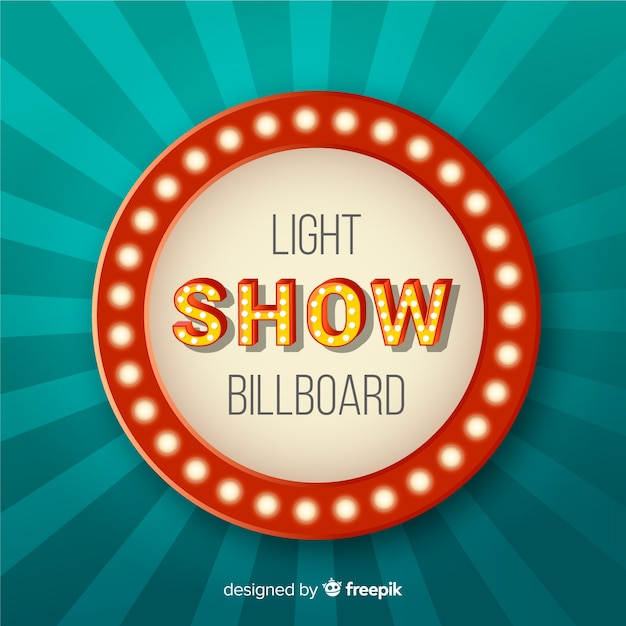 Free vector realistic vintage light billboard