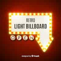 Free vector realistic vintage light billboard