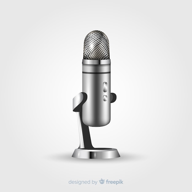 Free vector realistic vintage microphone