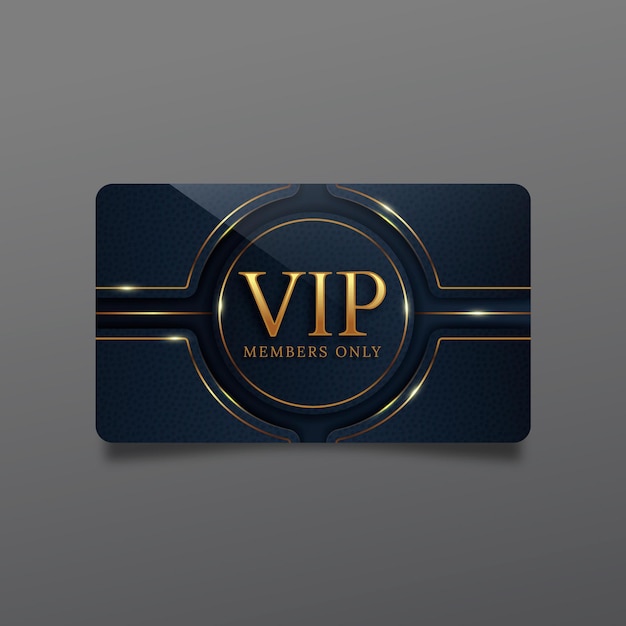 Free vector realistic vip card template with golden details