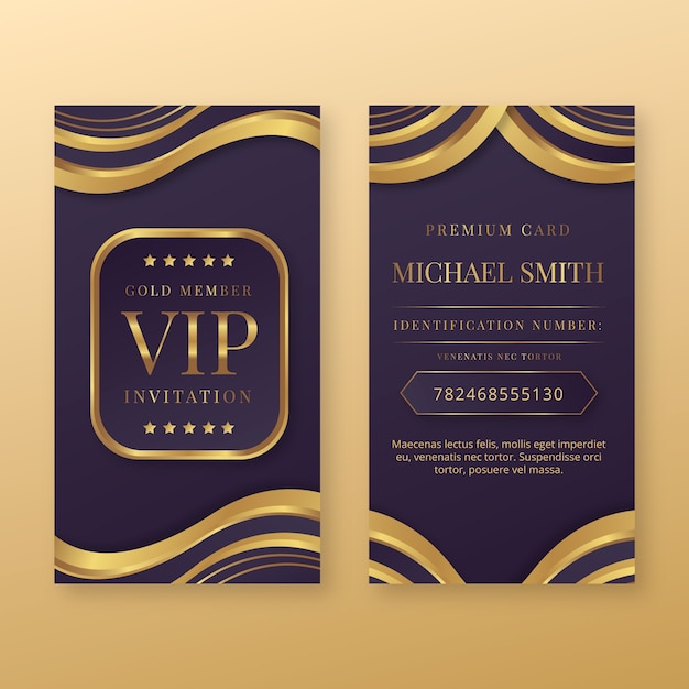 Realistic vip invitation card template