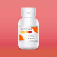 Free vector realistic vitamin complex container