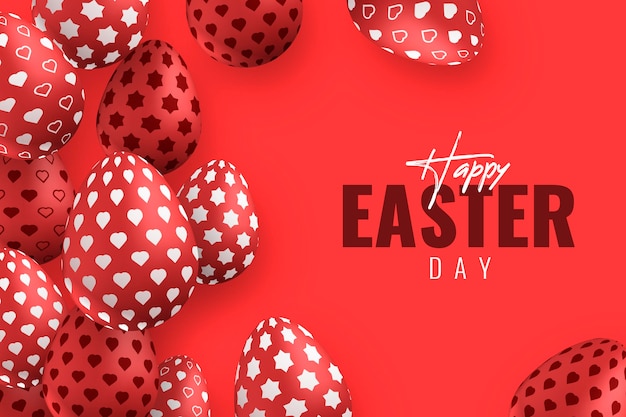 Free vector realistic vivid monochrome easter illustration with eggs