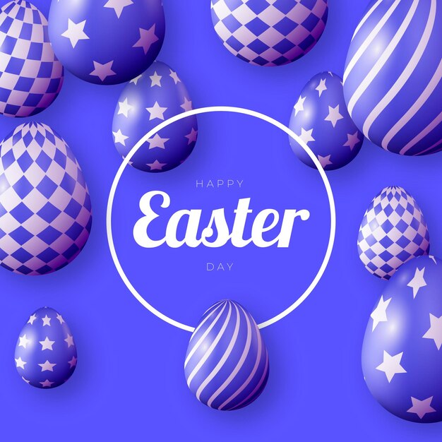 Realistic vivid monochrome easter illustration