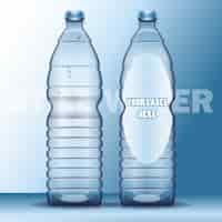 Free vector realistic water bottle with label template