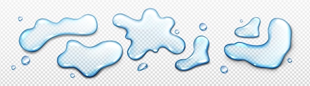 Realistic water puddle transparent background