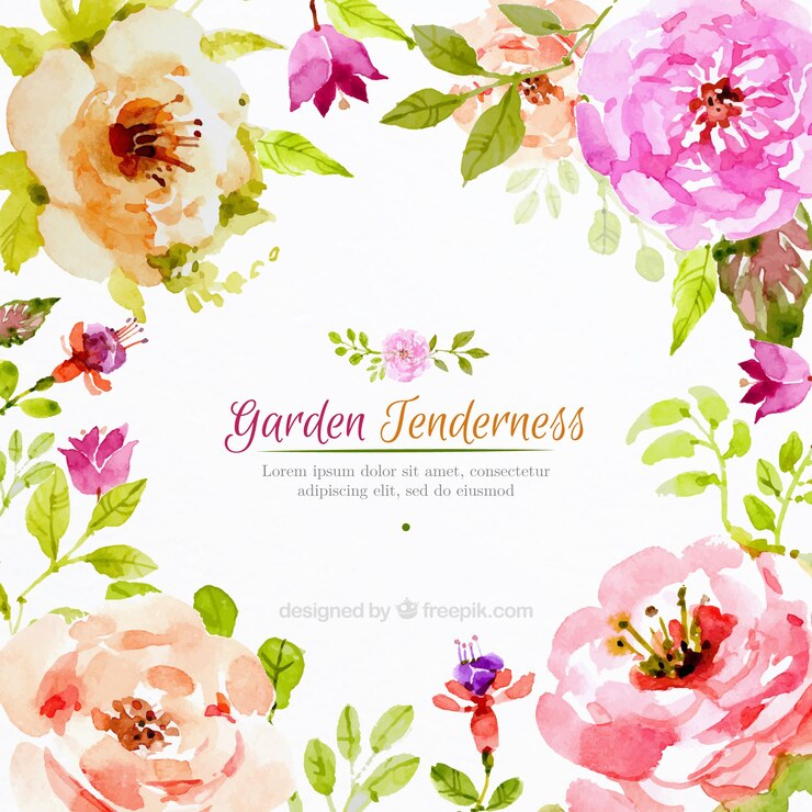 Free Vector realistic watercolor flowers background