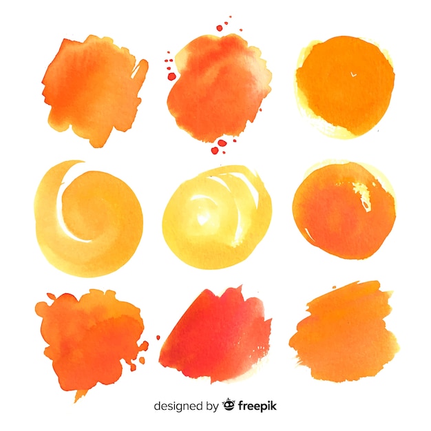 Realistic watercolor shapes collection