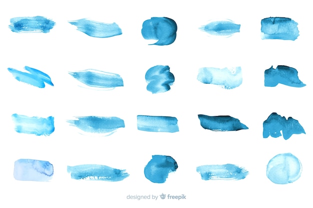 Free vector realistic watercolor trace collection