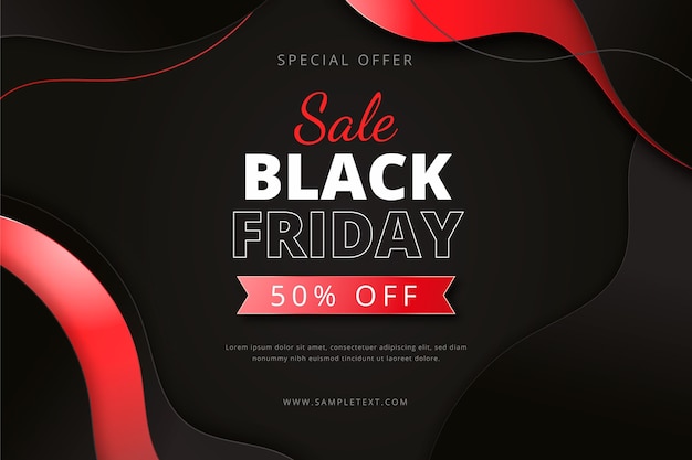 Free vector realistic wavy black friday background