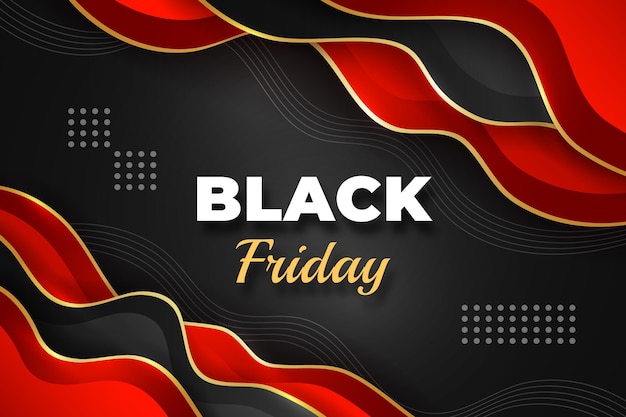 Free vector realistic wavy black friday background